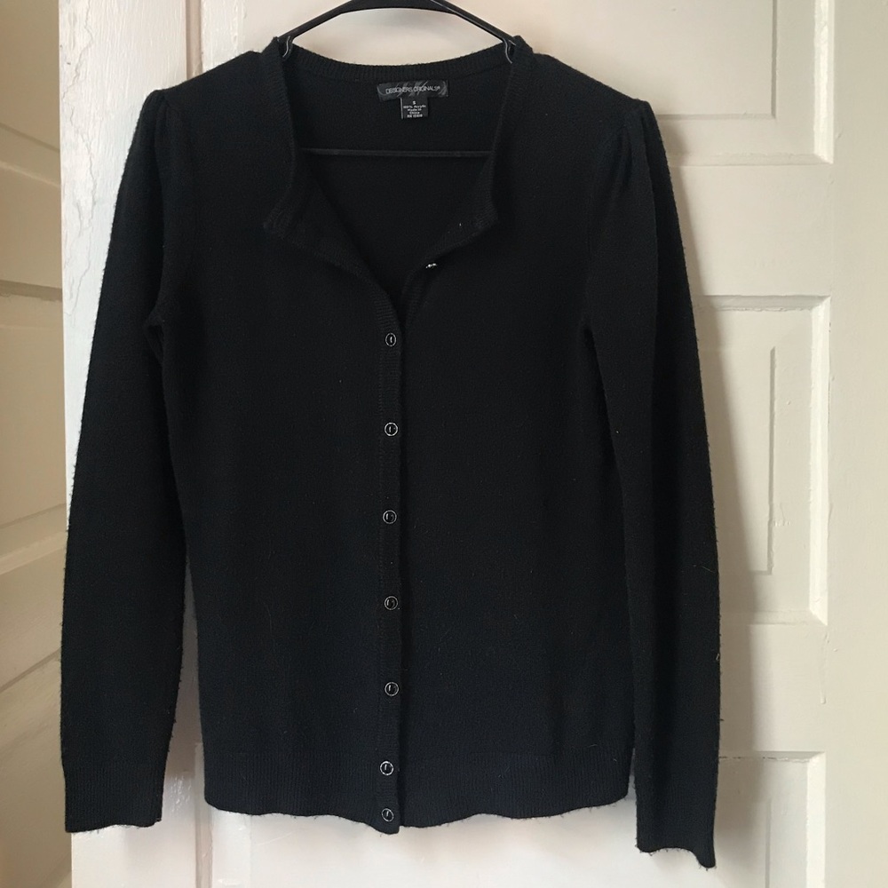 black cardigan / button up cardigan SMALL